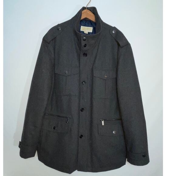 Michael Kors Wool Blend Coat‎ - Men's Size XXL - Quilted Lining - Many Pockets - Picture 2 of 11